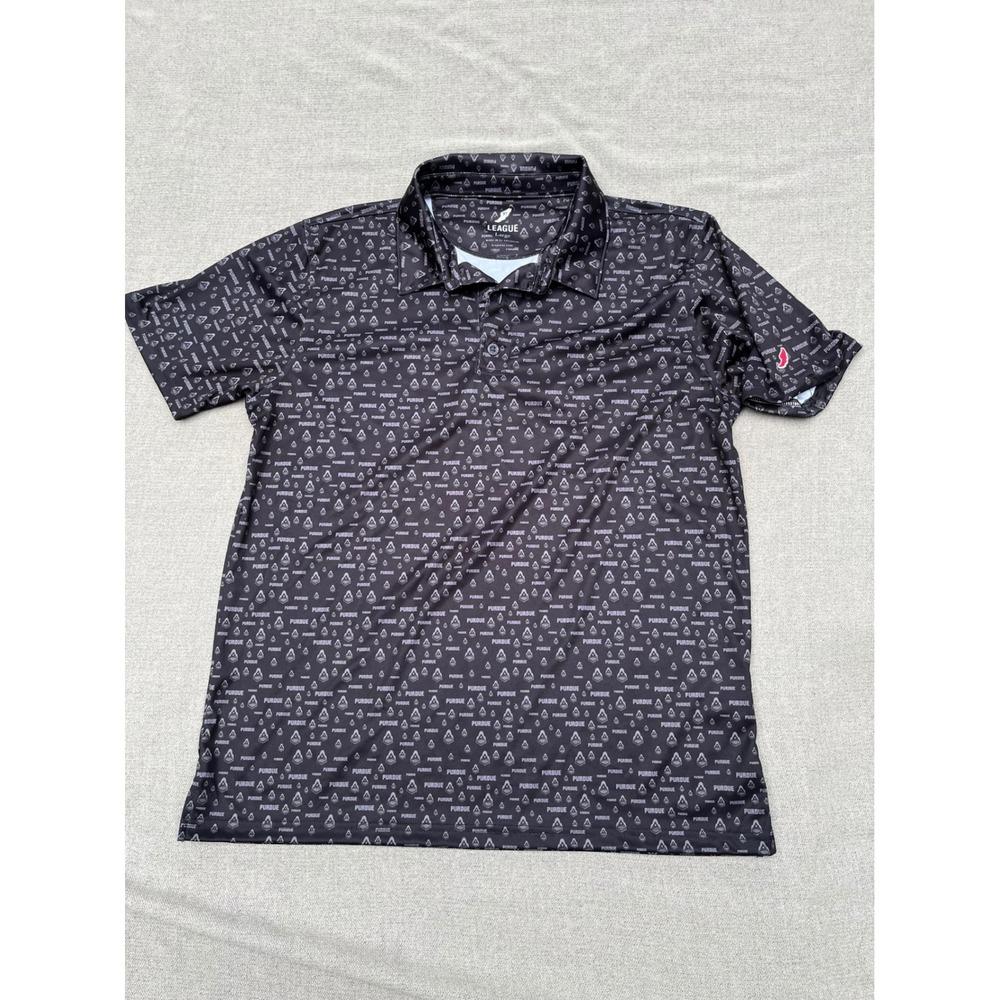 League 91 Purdue University Boilermakers All Over Print Polo Shirt Mens Large